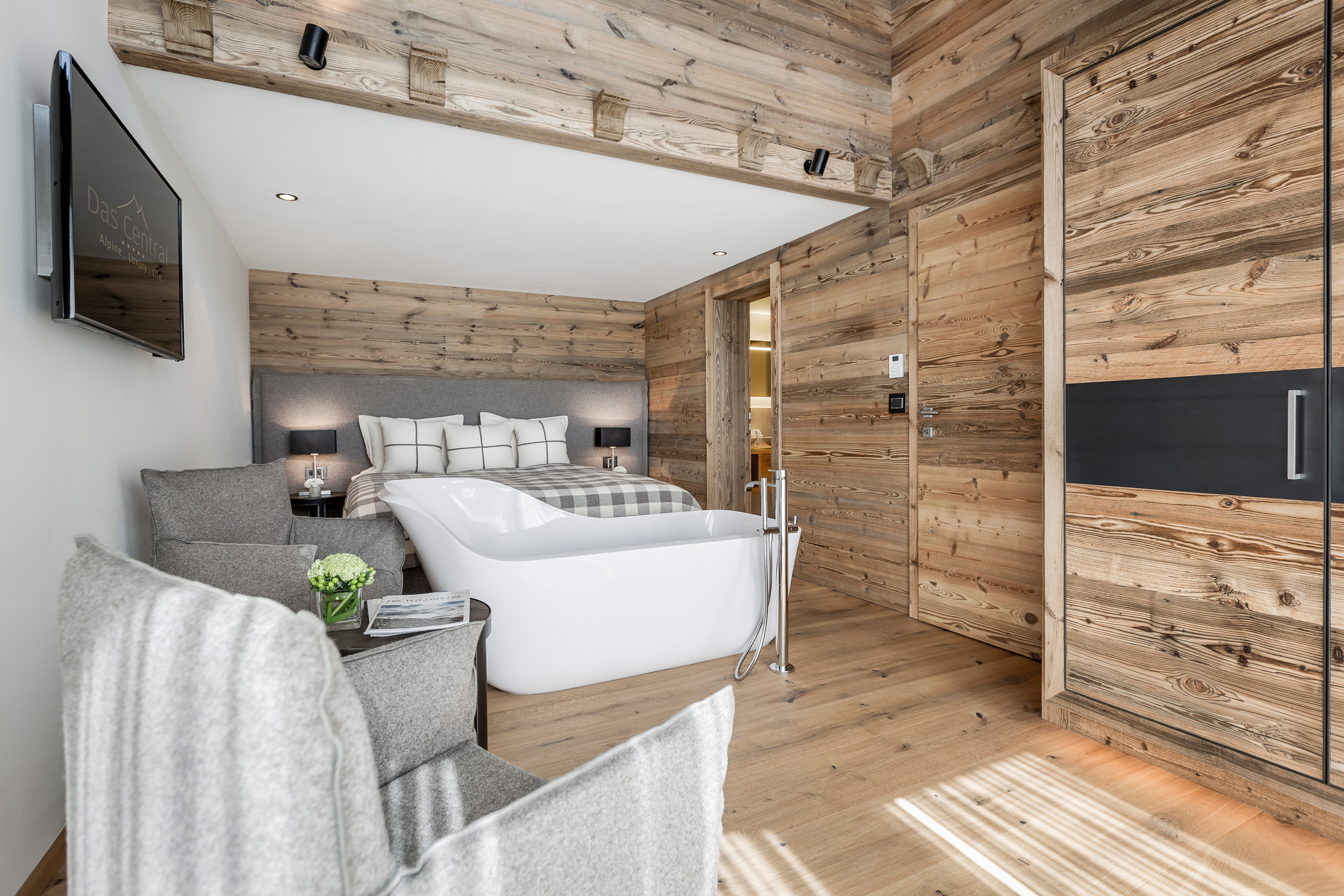 Präsidentensuite Schlafzimmer – Luxushotel Das Central in Sölden Präsidentensuite Schlafzimmer – Luxushotel Das Central in Sölden